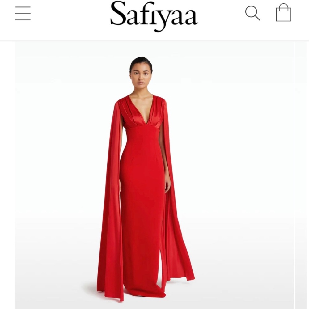 Safiyaa Angelina Cape Satin Dress Size Zero